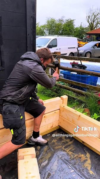 DIY Log Garden Box Building Process