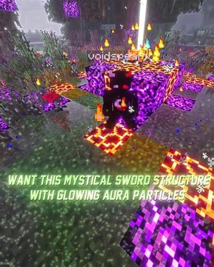 Minecraft Mystical Sword Structure with Glowing Aura Particles ✨ (No Mods!)