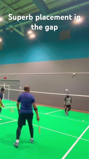 Superb placement in the gap #badminton