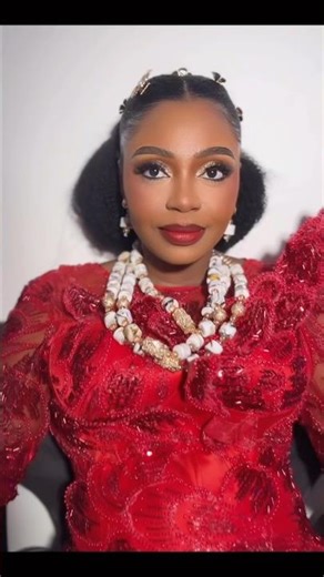 Red lip and shimmery eye on my bride for her 2nd outfit❤️‍🔥#makeup #igbowedding #bridelmakup #fyp