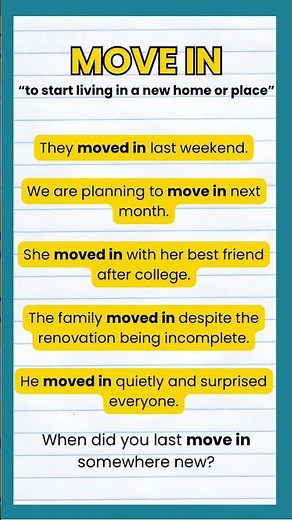 Phrasal Verb Series #19: MOVE IN – Learn English FAST!