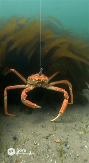 live Spider Crab bait Ling Cod fishing Aleutian Island Alaska fish catch and cook