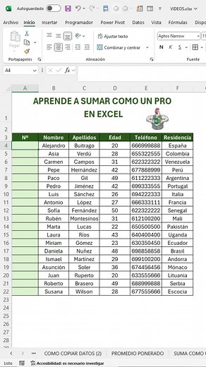 Como enumerar las filas automaticamente en excel #excel #office #tutorial