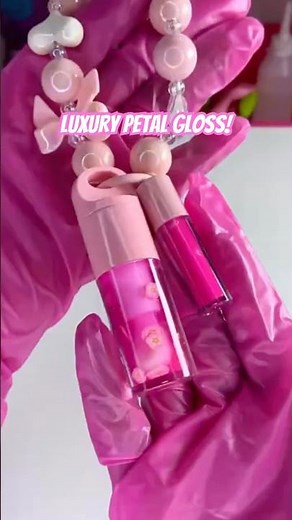 DIY Making the Viral Luxury Petal Gloss 🌹✨ #shorts #lipglossmaking