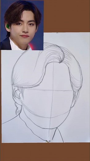 How to draw BTS V Kim taehyung 💜 | BTS V Kim taehyung drawing 💜