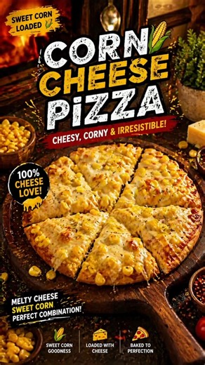 corn cheese pizza😋 #shortvideo