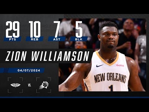 Zion Williamson drops NEAR TRIPLE-DOUBLE & 5 BLKS in Pelicans' win vs. Phoenix Suns 💪 | NBA on ESPN
