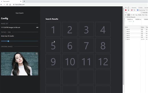 一键找人，亿级人脸检索系统https://face.z2lab.com/
