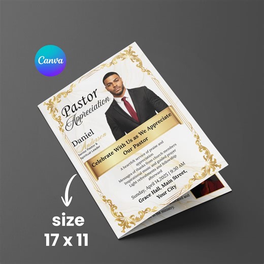 Pastoral Anniversary Program Template | Pastor's Anniversary | Printable & Editable Church Program Template | Customizable Instant Download - Etsy