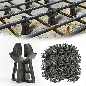 Strasee 50Pcs 1-3/16" Snap Rebar Chairs Heavy Duty Plastic Rebar Chair Fit Size 3-5 Superior Strength Anti Rust Solid Construction M076