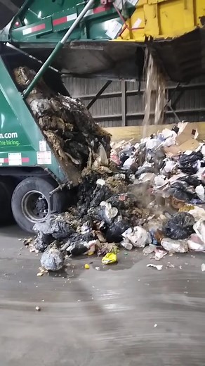 Waste Management Garbage Truck Unloading #fyp #garbage #trash #recycle #truck #unloading #cr