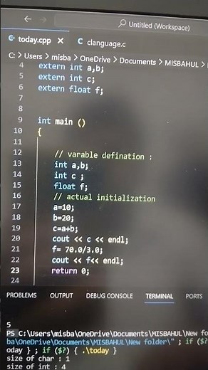variable declaration c++ language