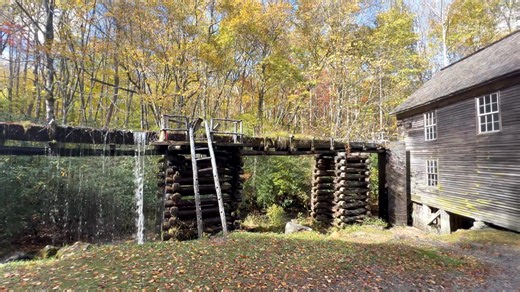 The Mingus Mill Flume carrying the water to the turbine. The mill is a little North of the Oconaluftee Visitors Center on the North Carolina side of the park | Smoky Mountain Wildlife