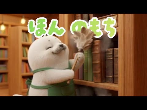 【社畜アザラシのもち】本屋さんで働く赤ちゃんアザラシのもち（Mochi）店員さんになってお仕事中🦭📚 Baby Seal "Mochi" working at a cozy Bookstore!