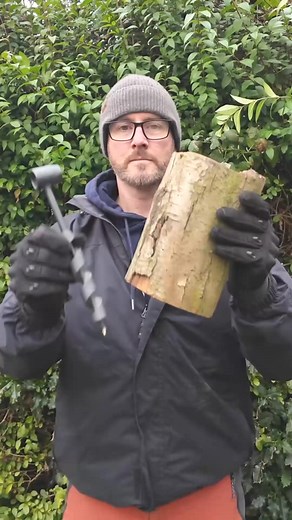 Survival Skills Scotch eyed auger. Useful to have in your kit. These come in all sorts of sizes. This one in 25mm wide. Grab a log and make yourself a stove. Don’t forget to like and follow | Camping With Bellamy