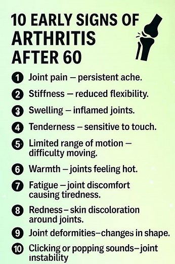 🔥 10 Early Signs of Arthritis After 60 | Don’t Ignore These Warning Symptoms