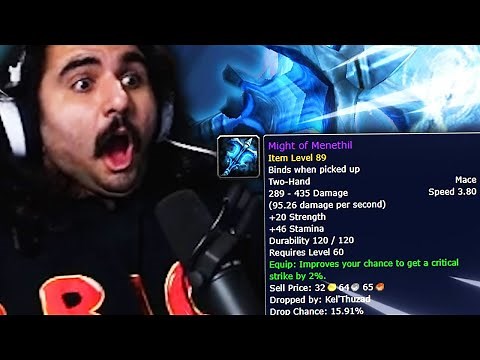Esfand gets the BEST Weapon in Classic WoW... Might of Menethil