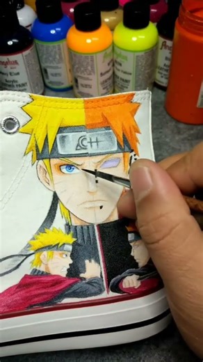 Naruto vs Sasuke Hand Painted Converse | Anime Custom Shoes Making Process