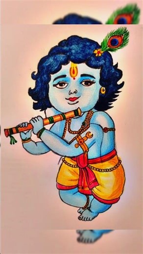 Lord Krishna Drawing & Coloring Step by Step 🎨 | Little Krishna Art #easydrawing