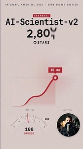 SakanaAI/AI-Scientist-v2 hit 3.3K GitHub stars in 12 months #AiScientistV2 #Python #Ai #Agent #Tech
