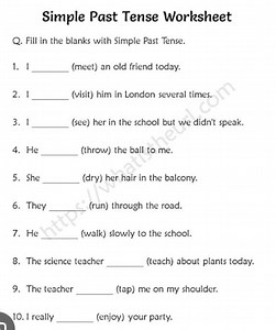 Fill in the blanks with the simple past tense:I _ (meet) an o... | Filo