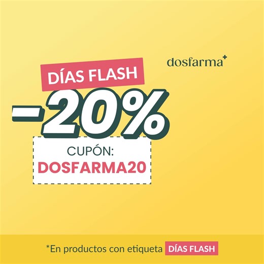 💥DIAS FLASH | 20% DE DESCUENTO EXTRA | CUPÓN DOSFARMA120💥 Ya están aquí los Días Flash de Dosfarma!!🥳 Disfruta de un 20% de descuento extra en más de 13.000 productos de tus marcas favoritas como La Roche Posay, Isdin, Eucerin, Suavinex, Bayer y muchas más con el cupón DOSFARMA20. Corre que se agotan!!🥰 | Dosfarma