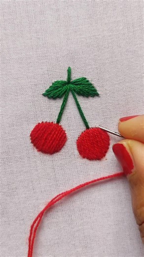 Wowww! So easy and cute cherry blossom embroidery for beginners #embroidery #handembroidery #shorts