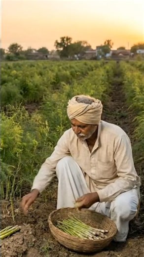 “Hardworking Farmer Harvesting Fresh Crops | Indian Village Life 🌾”