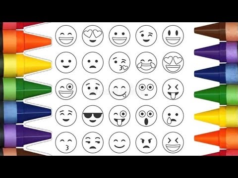 Let's learn how to color emoticons😍😘😊😡😒😏