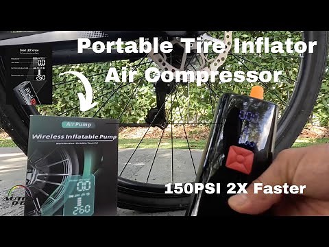 Tire Inflator Portable Air Compressor with LED Display - 150PSI 2X Faster