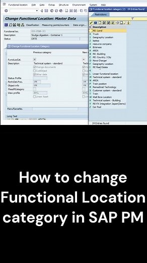 How to change Functional Location category in SAP PM