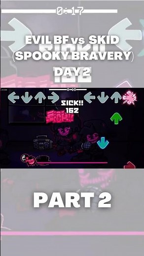 EVIL BOYFRIEND vs Corrupted SKID DAY 2 (SPOOKY BRAVERY) (Friday Night Funkin) (PART 2) #shorts