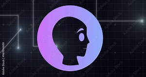 Animation of digital data processing and connections with ai chatbot icon