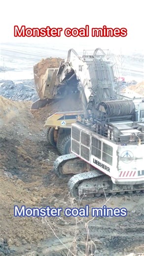 Bucket Loading capacity 60 Ton #heavyequipment #excavator #bachoeloader #xcavator #monstercoalmines