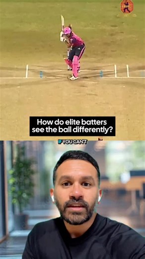 Dr. Shah | Performance Coach on Instagram: "If a cricket ball feels like it speeds up on you, it is not always timing. It is often eye tracking. The best batters in the world do not stare at the ball and react. They predict. Elite hitters use a skill called predictive saccades. The eyes jump ahead to where the ball will bounce. Then they lock in after the bounce. This gives the brain time to organize the swing. Not guess. Not panic. Research on elite hitters shows this clearly. Top performers us