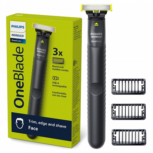 Philips Norelco Oneblade Original Face, Powered Electric Shaver and Trimmer, QP1424/70