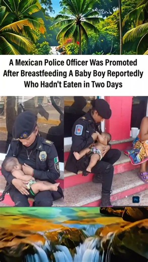 Mexican officer breastfeeds starving baby, gets promoted ❤️ #Hero #Kindness #Viral #Shorts