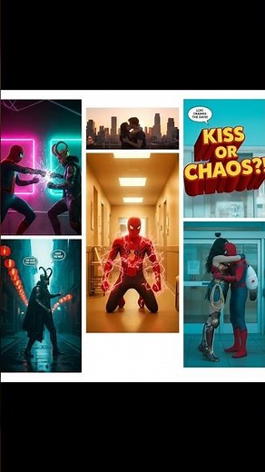 Spiderman in love with Wonderwoman! Kiss or Chaos #marvel #spiderman #trending #short #cartoon