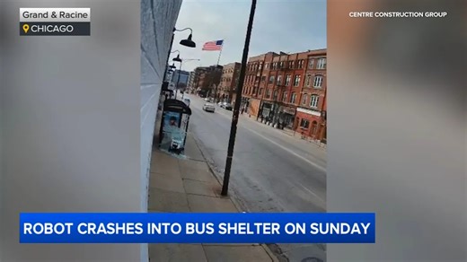 2 delivery robots crash into CTA bus stops; 1 incident caught on video
