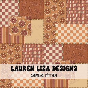 Fall Autumn Retro Patchwork Seamless File for Fabric Sublimation, Repeating Pattern, Digital Scrapbook Paper, Surface Pattern - Etsy Australia