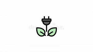 Ecological Energy Symbol - Renewable Energy, Sustainability and Ecology Icon Stock Footage - Video of climate, flat: 387287314