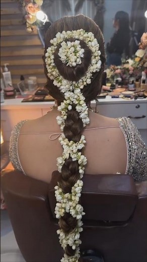 Short Hair#hairstyle#hairtutorial #braids#braidmaids#wedding#gajra #flowers#foryou#shorts #shorthair