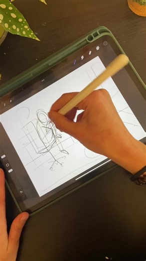 Self portrait sketch—>finished #procreateillustration #processvideo #tiktokartist #procreate #illustration #selfportrait