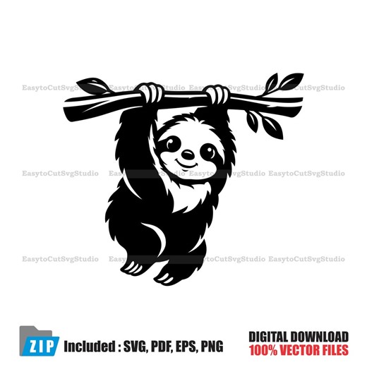 Sloth SVG: Lazy Animal Illustration Design (digital Download) - Etsy