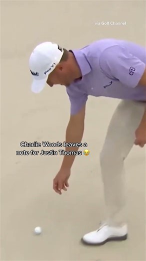 Charlie Woods leaves a note for Justin Thomas ⛳😭