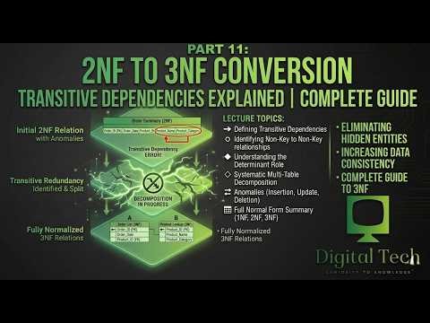 How to Convert 2NF to 3NF | Transitive Dependencies Explained | Part 11