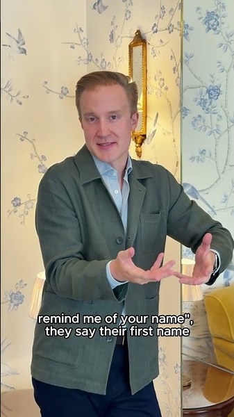 The next time you forget someone’s name, use this trick! #etiquette #williamhanson