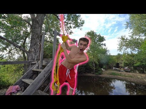 Rope Swing Into the World’s Nastiest Pond Accident