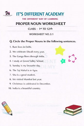 English Grammar Worksheet 3.1 | #grammar #noun #pronouns #adjective #adverb #punctuation #cbse
