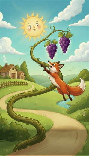 The Fable Of The Fox and Grapes #story #lion